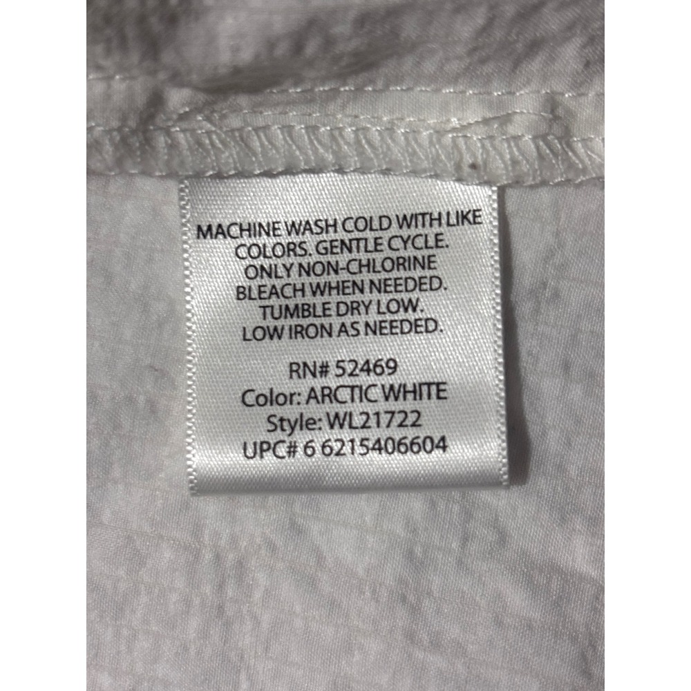 White Stag Arctic White Textured Button Up Short Sleeve Shirt WL21722 Womens M - Picture 7 of 9